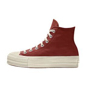 DARK RED Custom Chuck Taylor All Star Lift Platform Leather women size 7